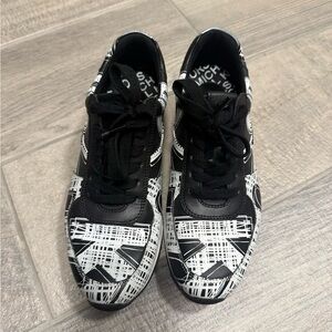 Michael Kors Black and White Graphic Sneakers